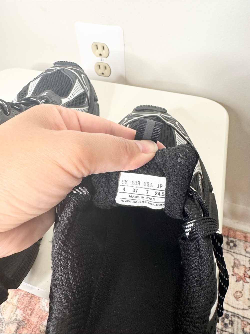 Balenciaga 3XL Sneaker Black/White Size 37 Unisex - Picture 8 of 12